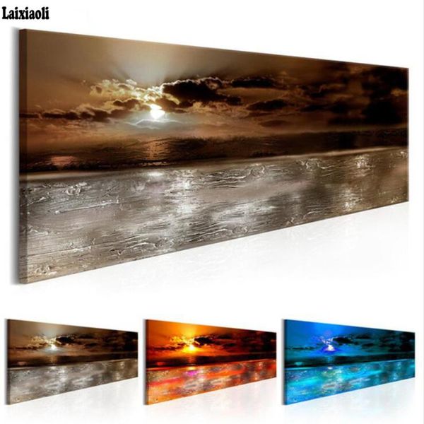 

paintings sunset sunrise beach 5d diy diamond painting landscape large size embroidery mosaic rhinestone home decoration