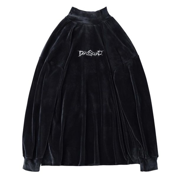 

mens letter velvet sweatshirts long sleeve oversize pullover hoodie autumn male black green sweatshirts cotton