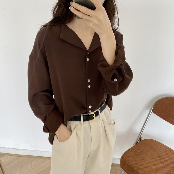 

2021 new women blouse turn down collar long sleeve womens and blouses elegant ol style shirts blusas roupa feminina clothes khkf, White