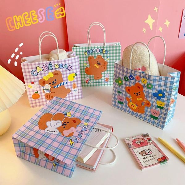 

Korean Cute Cartoon Pattern Paper Bag Portable Shopping Bag Packaging Birthday Party Gift Storage Christmas Gift