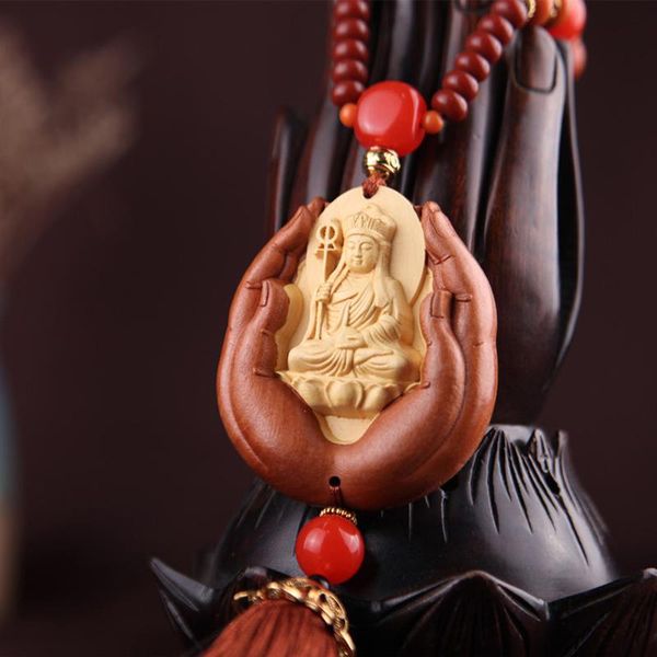

the car key chain of high end boxwood carving decangwang car hanging ornaments inlaid bergamot pendant f sqctnq pingtoy