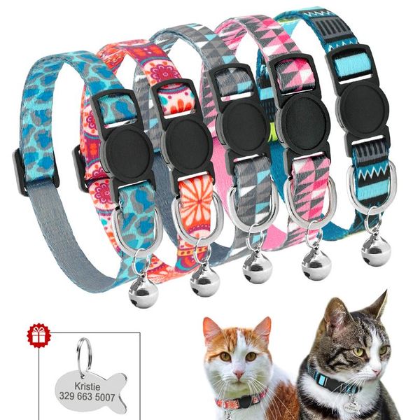 

quick release cat collar custom pet puppy cat id tag collars adjustable breakaway kitten bell collar safety for small d sqcjmt