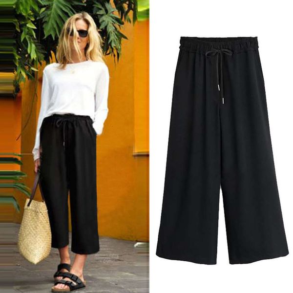 

size high large waist wide and leg pants for women, Black;gray