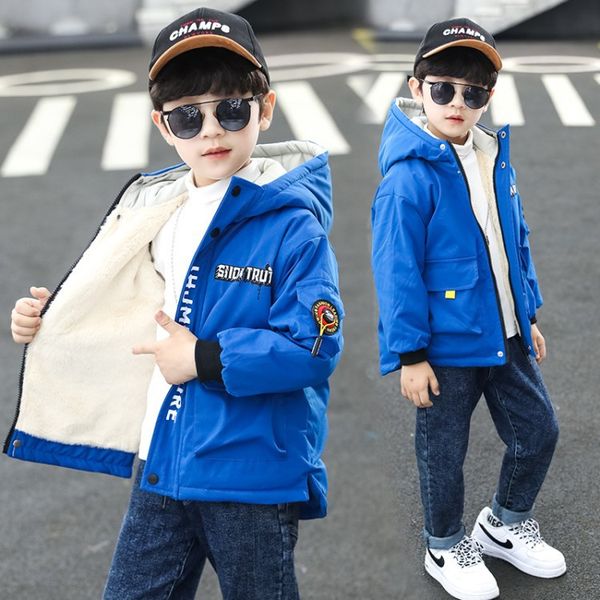 

Children's packs of men and children plus velvet jacket autumn 2020 new autumn clothes Chinese winter thick cotton coat, Camo