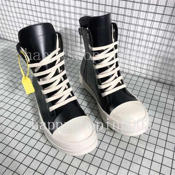

новые удобные мужчины ro boots натуральная кожа человек ботинки обувь толстая подошва мужская зимняя обувь 9 # 20 / 20d50, Black