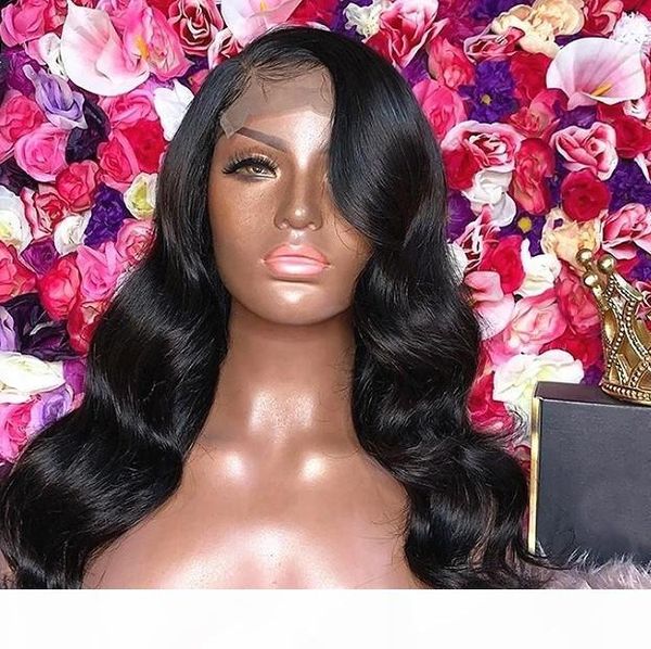 

celebrity wig lace front wigs loose wave natural color 10a grade brazilian virgin human hair full lace wigs for black wig ing, Black;brown