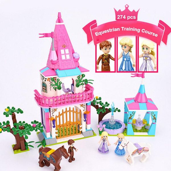 

friends princess amusement park ferris wheel model hamburger city building blocks bricks toys for children girls toy gifts sets wmtqke