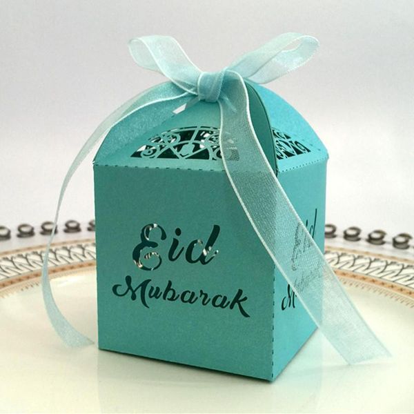 

10pcs eid mubarak candy gift box ramadan decorations islamic party diy decoration cardboard box dragee box packaging with ribbon bbynkg