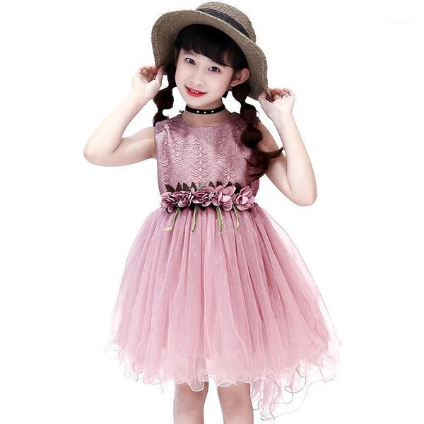 

girls dress princess party wedding ball gowns for children graduation ceremony baby kids tail formal wear with sashes 2-9t1 girl's dres, Red;yellow