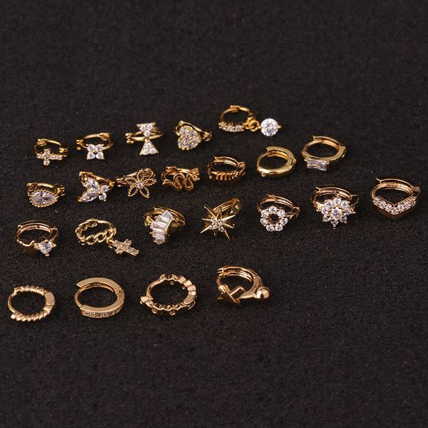 

cubic zirconia sparkling huggie ear cuff earrings small hoop earrings for women girls clip on cartilage earring kimter-l956fa