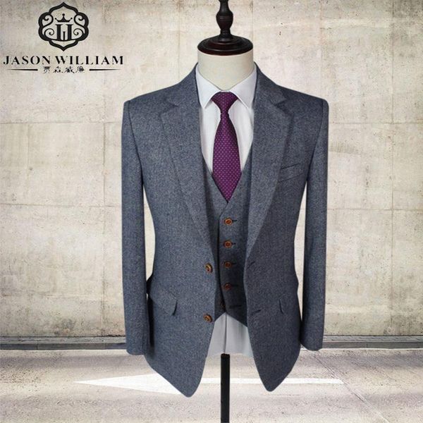 

men's suits & blazers ln124 wool herringbone retro gentleman style custom made men suit tailor blazer for (jacket+pants+vest), White;black
