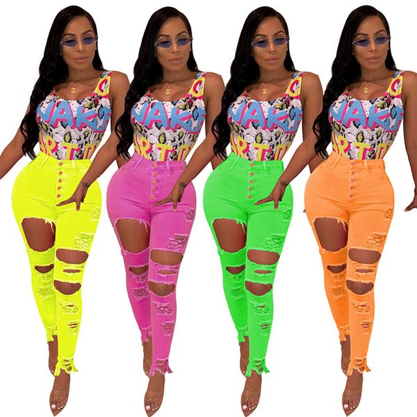

women's jeans denim pencil fashion bodycon skinny leggings pants full length solid pocket button fly hole summer clothing plus size 326, Blue