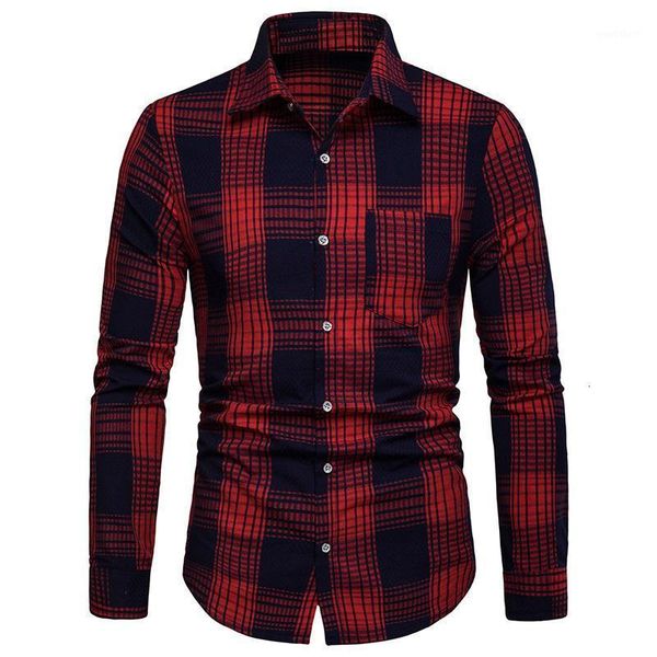 

plaid shirt 2020 new autumn winter checkered shirt men shirts long sleeve programmer chemise homme male casual business shirts1, White;black