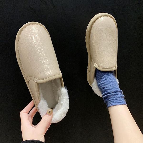 

boots flat heel white ankle plush boots-women shoes round toe winter footwear luxury designer australia low short fur, Black