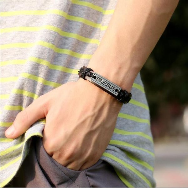 

jesus creative leather i adjustable bracelet love women christian for men wristband