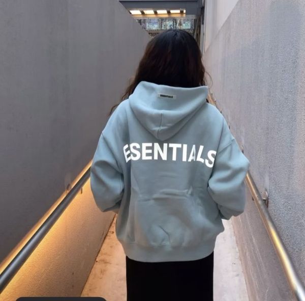 

fog double line kanye 3m reflective letter hooded sweater street ins men and women hip hop hoodie, Black