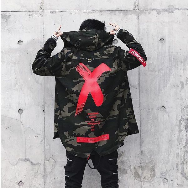 

fashion camouflage jackets men high street x print jackets windbreaker coat hip hop streetwear casual hood pilot jacket men1, Black;brown