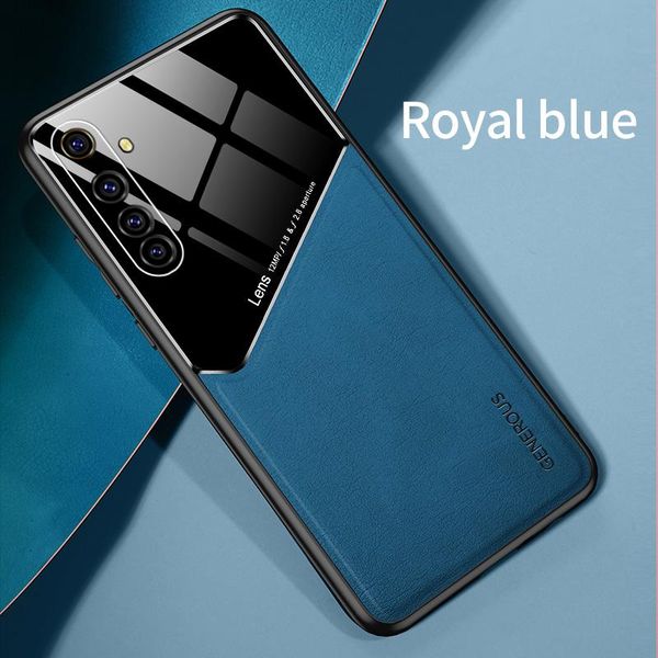 

luxury silicone car magnetic holder phone case for realme 6 c11 c3 xt x ultra-thin leather camera protection cover wmtmch dh_niceshop