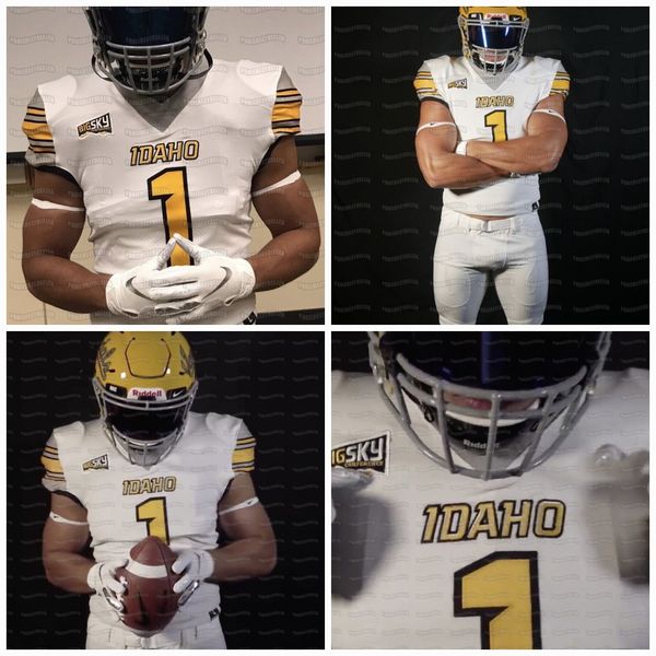 

2020 idaho vandals mason petrino aundre carter jeff cotton tre walker lloyd hightower colton richardson nikhil nayar ncaa football jersey, Black