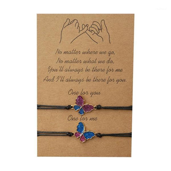 

2020 new butterfly bracelet for women girl pinky promise handmade boho bracelet wholesale couple wedding jewelry gift1, Golden;silver