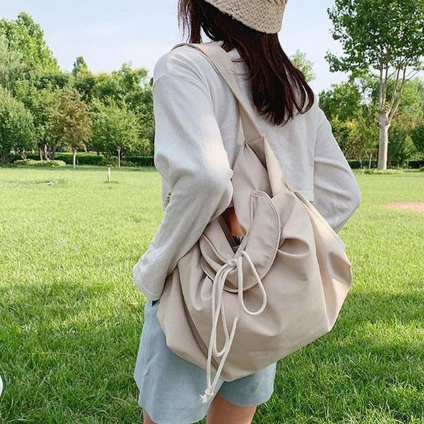 

2020 casual canvas hobos women shoulder bags large capacity totes lady messenger crossbody bag drawstring big purses summer