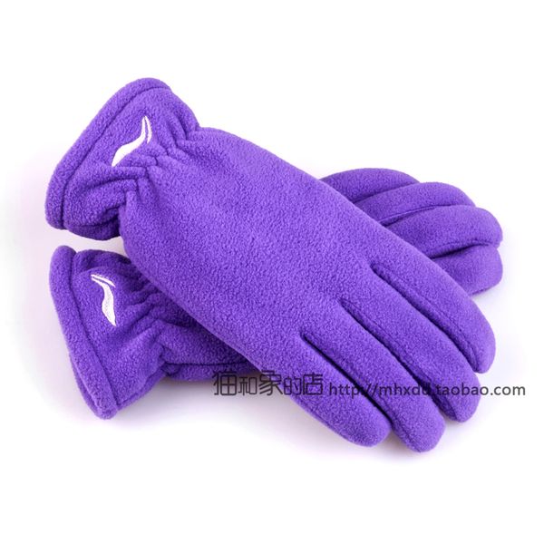 

14 model li ning winter outdoor women's double layer fleece gloves asgj032-1 black-2 rose red-3 purple