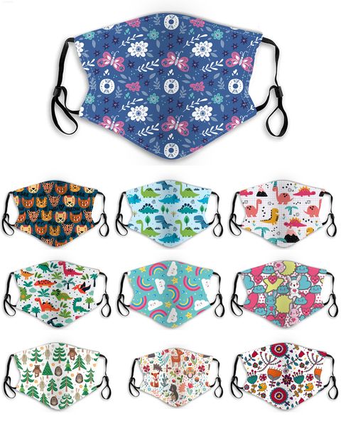 

fashion kids face mask children's cartoon anime printed washable kids's protective breathable cat car party masks festive gift