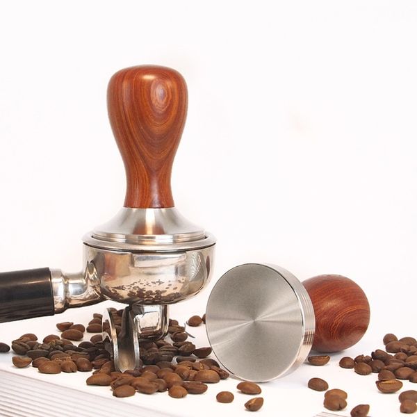 

red rosewood handle tamper barista espresso coffee powder press hammer q0109