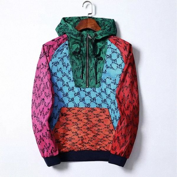 

21ss fashion mens designer jacket caps striped windbreaker sportswear outerwear wind casual plus size baseball zipper hoodies jackets coats, Black;brown