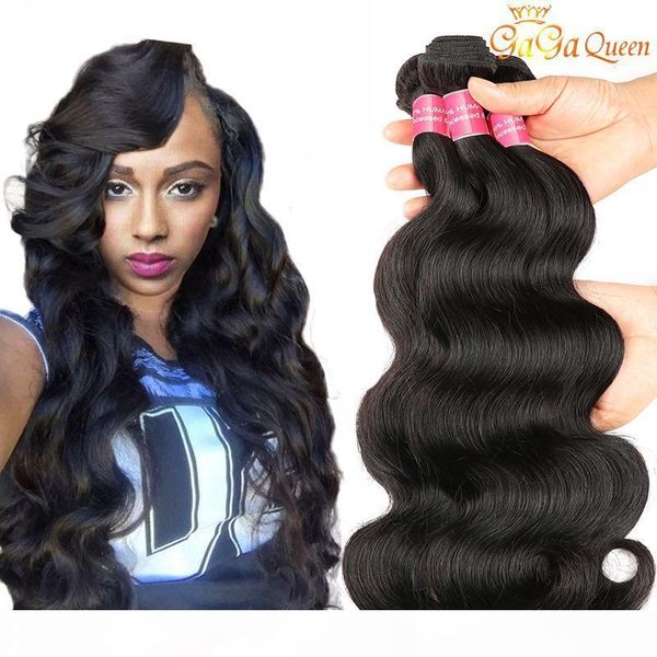 

8a brazilian virgin hair body wave 4 bundles unprocessed brazilian body wave human hair extensions peruvian malaysian indian hair bundles, Black