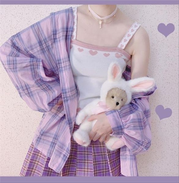 

women summer heart tank love fashion crop female sweet kawai clothing cropped knitted vest, White