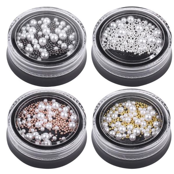 

nail art decorations 4 boxed of beads decorative imitation pearls, Silver;gold