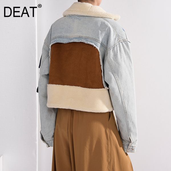 

deat leisure full sleeve wool liner wde waisted turn down collar women slim patchwork woolen coat autumn winter new td659 201029, Black