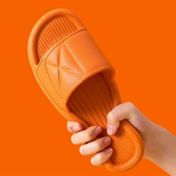 

women's home slippers new non-slip bathroom indoor soft bottom couples slides summer shoes woman men's waterproof flip flops, Black