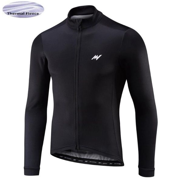 

morvelo winter thermal fleece cycling jersey long sleeve ropa ciclismo hombre bicycle wear bike clothing, Black;red