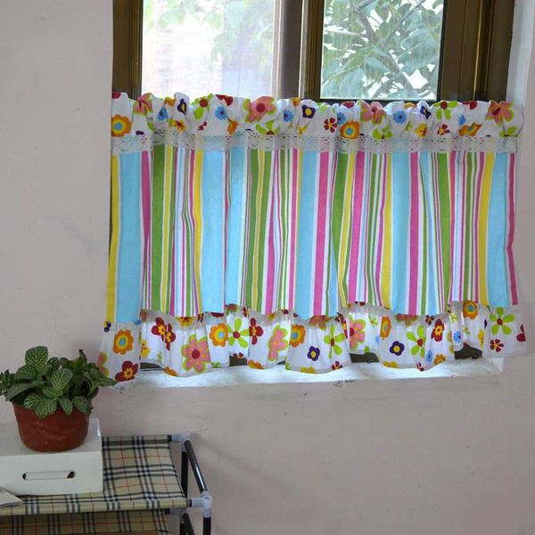 

curtain & drapes striped valance curtains multicolor canopy window fringe kitchen door short for kids bedroom roman blinds