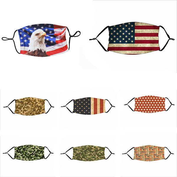 

and children printing masks american flag camouflage protective dustproof breathable mask with pm2.5 filter w-00115