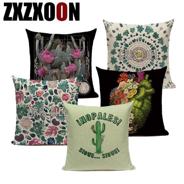 

cushion/decorative pillow decorative throw pillows case plant cactus sofa home cover cotton linen cushion for living room cojines