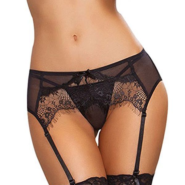 

lingerie underwear plus size stocking mid waist strumpnd ligueros suspender floral lace garter belt p5123, Black;white