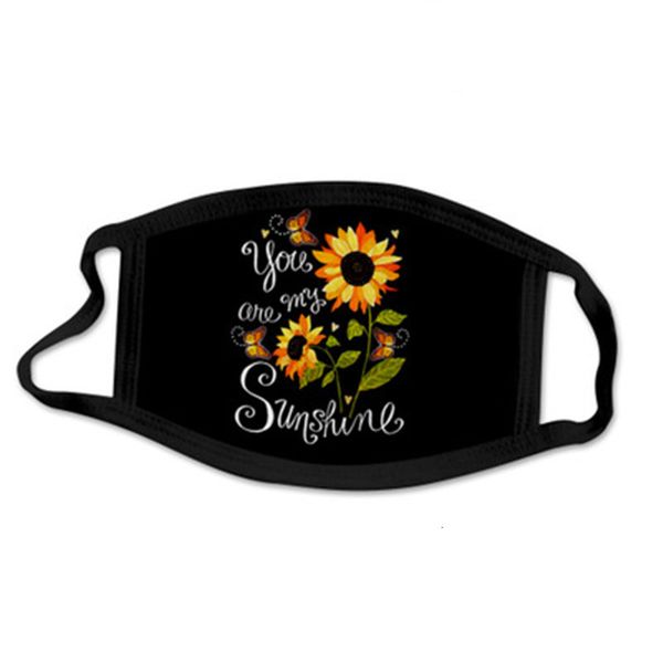 

uaezfu factory price face designer mask sunflower 3d digital printing cotton fashion mouth masks dustproof anti-haze washa 2 n