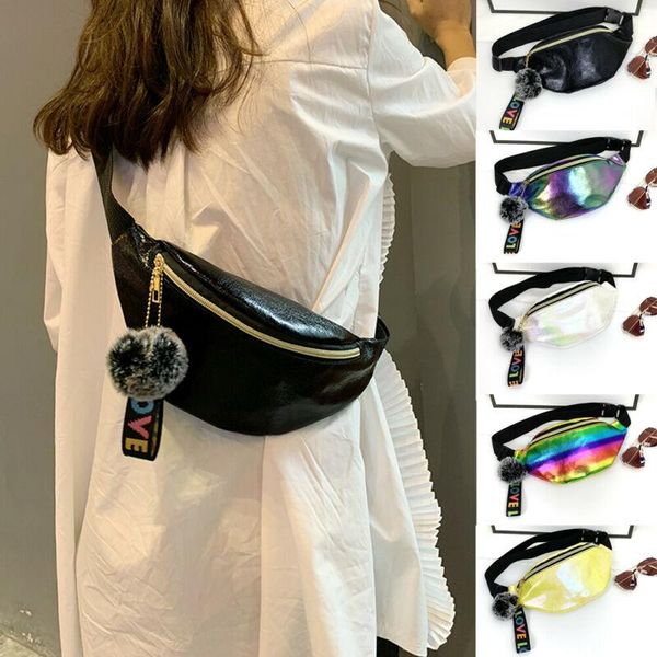 

fashion glitter sequins waist bag fanny pack pouch hip purse satchel belt bag travel hip bum small purse chest pouch punk