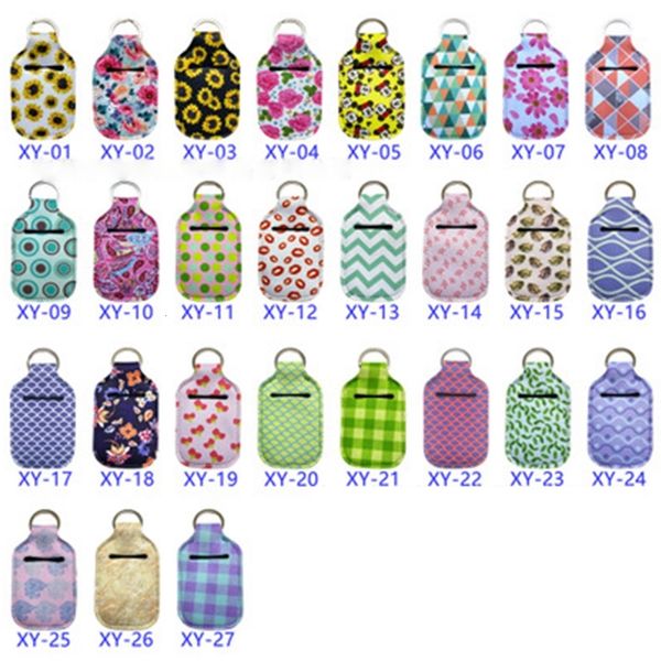 

factoryegz9keychain 87 styles 30ml hand sanitizer neoprene mini bottle cover white color rectangle shape chapstick holder eea1641