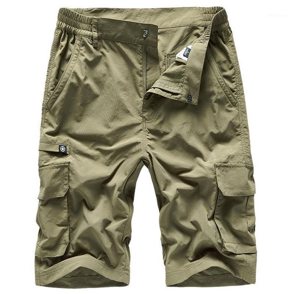 

outdoor shorts men's quick dry summer thin hiking fishing sports bermudas breathable loose plus-size multi-pocket tooling shorts1, Brown;gray