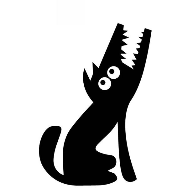 

car stickers cartoon wolf decals bumper decoration car stickers accessories waterproof sunscreen black/white,16cm*11cm
