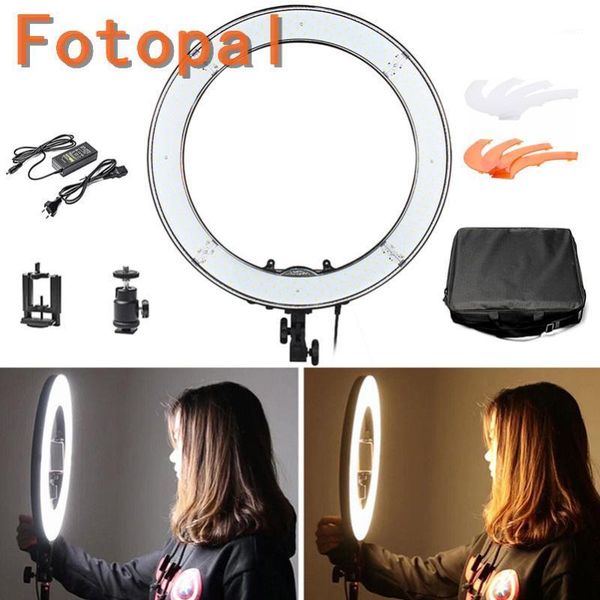 

foropal e240 5600k dimmable stepless adjustable 18" led ring light led p video portrait pgraphy light for dslr camera1
