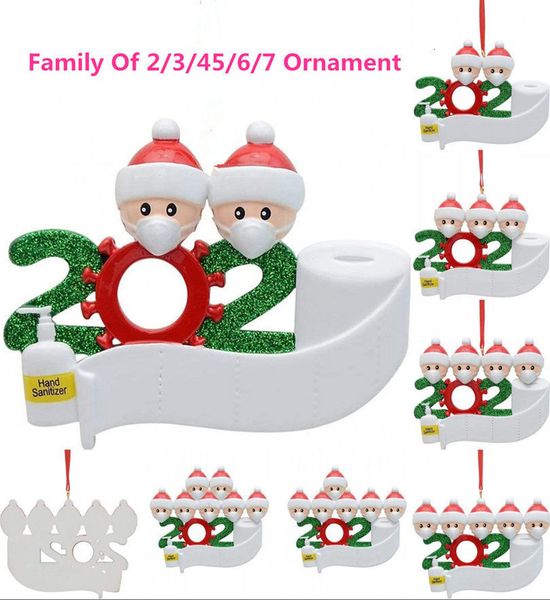 

factoryom0xchristmas gift party stock decoration 2020 us quarantine product personalized family of 2 3 4 5 6 7 ornament pandemic so