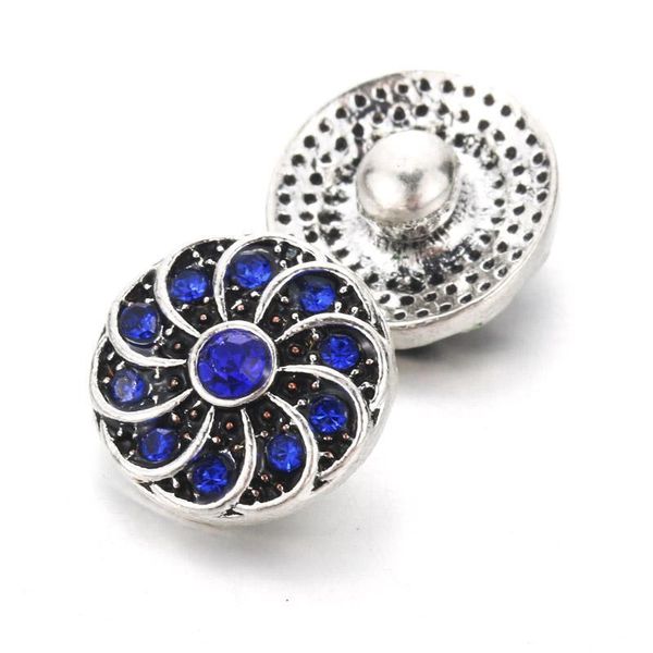 

10pcs lot new rotate flower snap jewelry 12mm snap buttons with rhinestone charm button fit snap bracelets bangles for women h bbyyrz