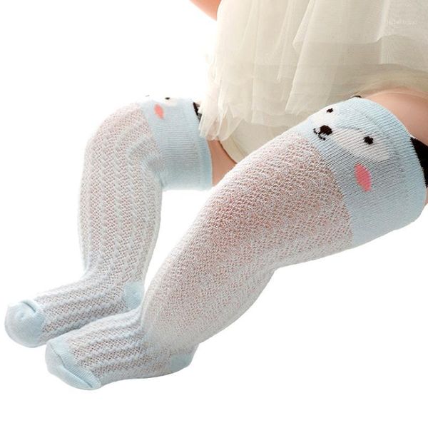 

knee high baby socks newborn infant toddler boy girl spring summer mesh style animal cotton socks 0-3 years1, Pink;yellow