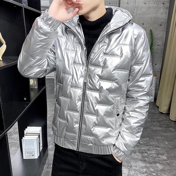 

men's down & parkas hip hop men winter jacket coat hooded warm windproof mens thick parka casual student slim fit outwear male overcoat, Black