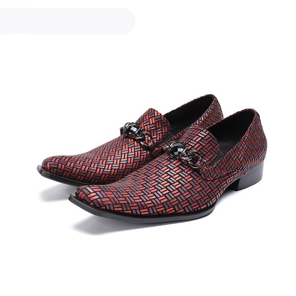 Japanischen Stil Männer Schuhe Zapatos Hombre Echtes Leder Kleid Schuhe Männer Rot Braun Hochzeit und Party Schuhe